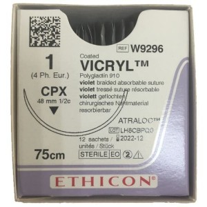Викрил Vicryl - шовный материал № 1 / Ethicon