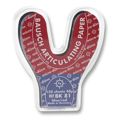 Артикуляционная бумага Bausch ВК 81 подкова, красная/синяя (200 шт.) / Bausch