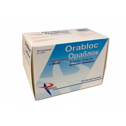 Ораблок Orabloc 1:200000, упаковка -100 карпул по1,8 мл