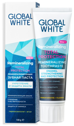 Зубная паста  GLOBAL WHITE TOTAL Protection реминерализирующая / 100г