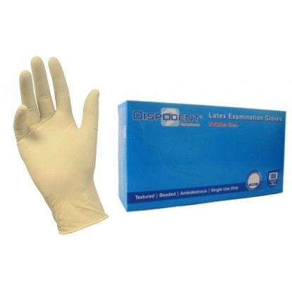 Текстурированные латексные перчатки DISPODENT - TENDER, M, 50 пар