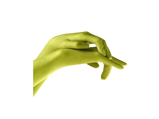 Латексные текстурированные перчатки Euronda MONOART, XS, цвет зеленый лайм, 50 пар