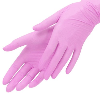 Нитриловые текстурированные перчатки Blossom, XS, розовые, 50 пар