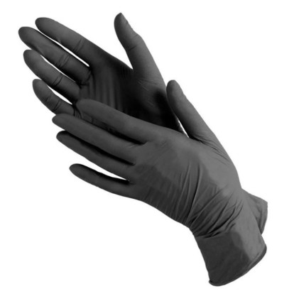 Нитриловые текстурированные перчатки Blossom, S, черные, 50 пар