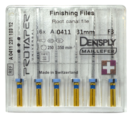 Машинные файлы Протейпер F3 (Dentsply), 6 штук