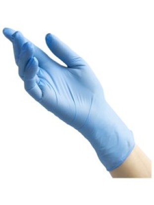 Нитриловые текстурированные перчатки Blossom, М, голубые, 50 пар