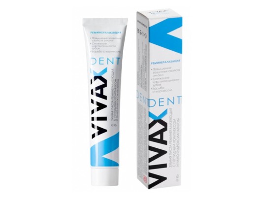 Зубная паста реминерализующая с активным пептидным комплексом, синяя 95 мл ( VIVAX Dent)