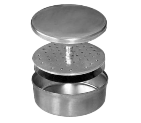 Круглый металлический контейнер для эндодонтии с крышкой ЛСКЭ, 76 х 55 мм (Медикон)