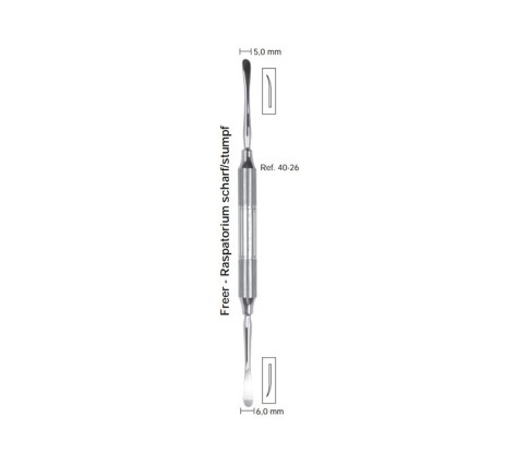 Распатор Freer 40-26 острый/тупой 5,0-6,0 мм, ручка DELUXE диаметром 10 мм