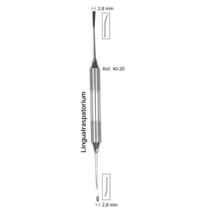 Распатор Lingual 40-20 острый/тупой 2,8-2,8 мм, ручка DELUXE диаметром 10 мм