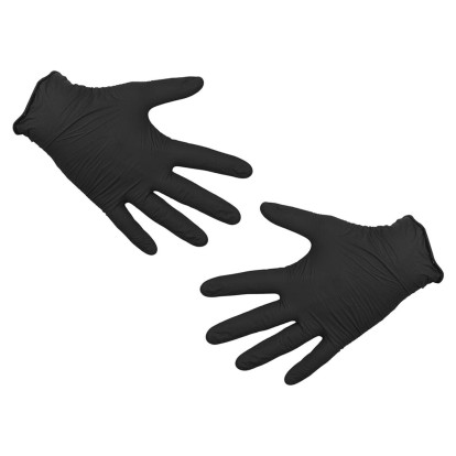 Нитриловые текстурированные перчатки, XS, чёрные, 50 пар, Benovy