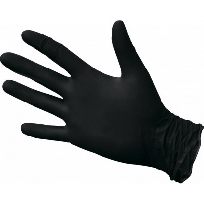 Нитриловые текстурированные перчатки, черные, S, 50 пар