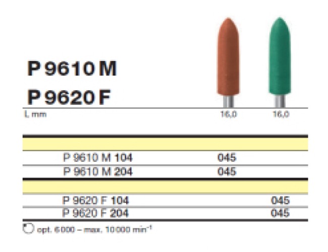 Полировочный бор по металлу 1-я ступень D+Z  / P 9610 M 204.045